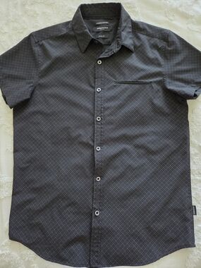 Kenneth Cole Black Short-Sleeve Button-Up Shirt